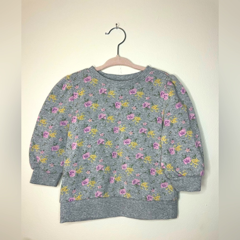 Girls JunoValentine for Janie and Jack floral neutral sweatshirt
